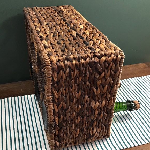 SOLD! Sturdy Boho Rattan Wine Rack - Picture 3 of 6